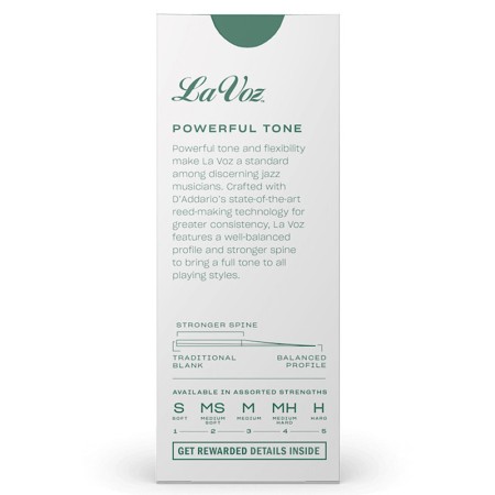 palheta para saxofone tenor d'addario la voz - sanganxa music store