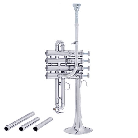 Trompete Piccolo Bach Artisan AP190S Prateado Bb/A - Sanganxa.com