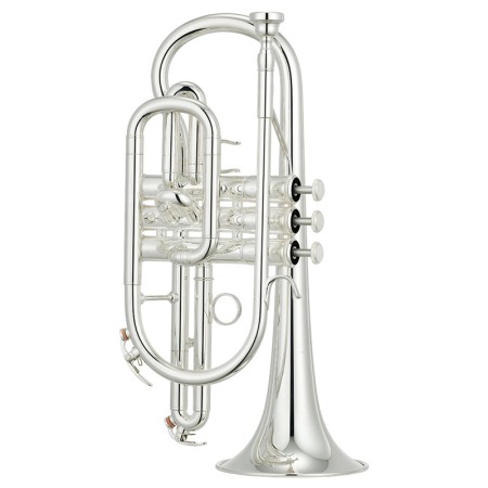 yamaha ycr 4330 gs ii cornet bb banhado a prata | sanganxa music store