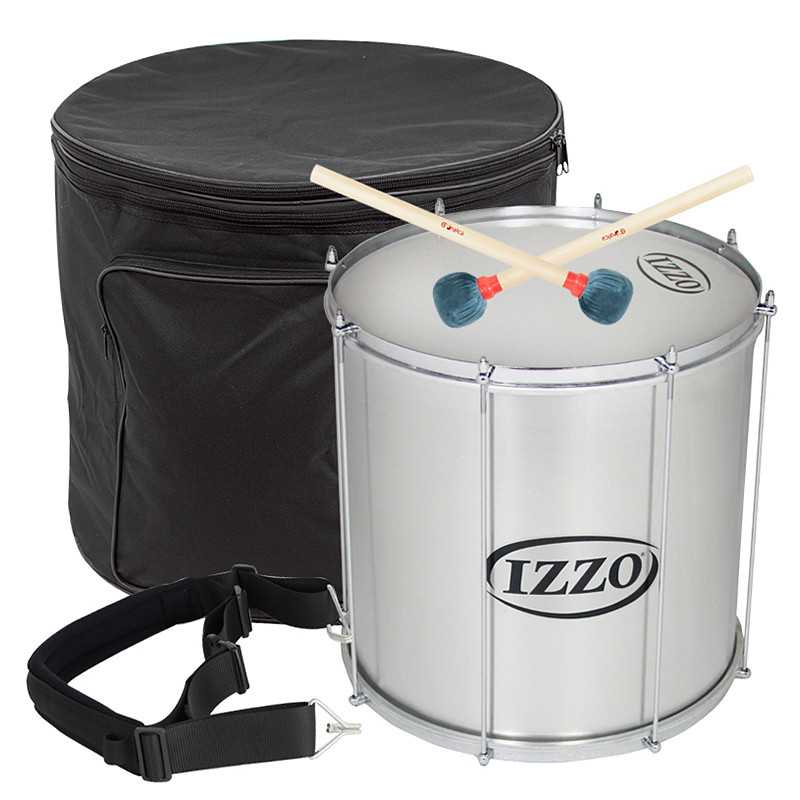 Pack Surdo Izzo 18 "x45cm Iz7996 8 Div Alumínio + Correia + Coldre + Tacos - Sanganxa.com