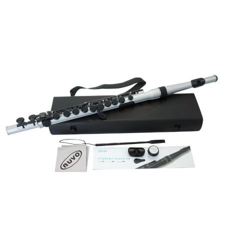 Flauta Nuvo Preto e prata - Flauta de plástico - Sanganxa.com