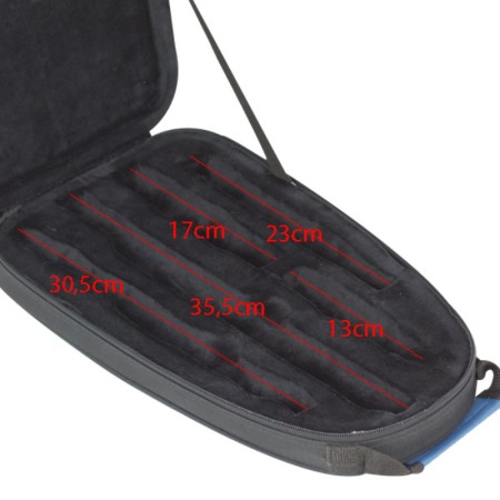 Estojo para flauta e flautim Ortola 8440 FSH Preto/Azul - Saganxa.com