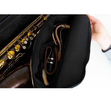 Estojo para Saxofone Tenor MG em Couro Natural - Sanganxa.com