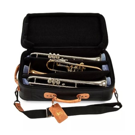 Estojo em pele Gard 5ECLK para três trompetes Elite - Sanganxa.com