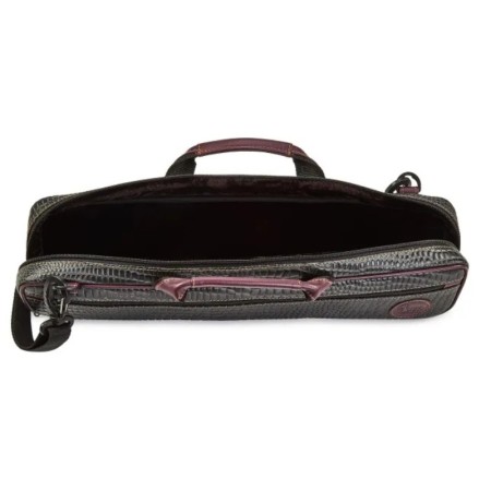 Bolsa para estojo de flauta Gard 164BELKP couro de crocodilo preto borgonha - - sanganxa.comnxa.c