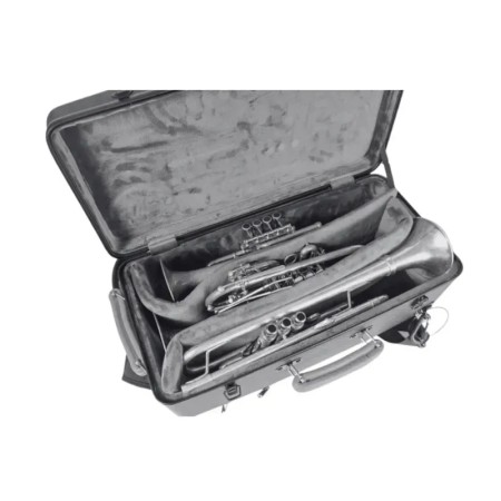 Estuche para Tres Trompetas Wahnsinn Carbono Mate y Rojo