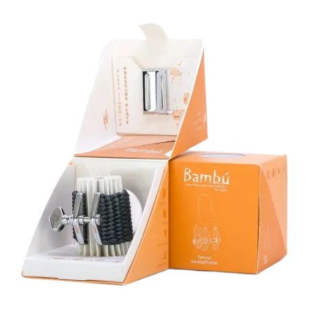 Saxofone Tenor Bambu Nova Tourmaline Preto - Braçadeira Sanganxa.com