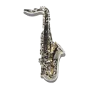 Saxofone de pino GMusical Acabamento em níquel - Sanganxa.com