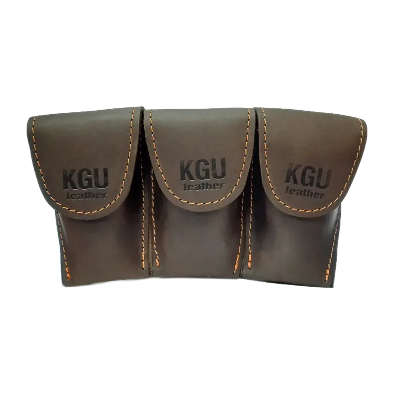 funda 2 boquillas trompa kgubrass piel marron | sanganxa music store