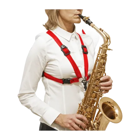 arnês para saxofone bg s419sh vermelho mulher - sanganxa music store
