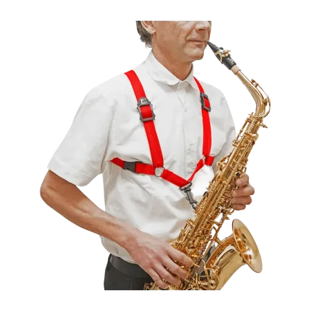 bg s409sh arnês para saxofone red man - sanganxa music store