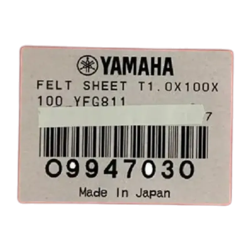 Folha de feltro YAMAHA O9947030 T1.0X100X100 - sanganxa
