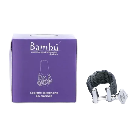 Abraçadeira para Saxofone Soprano Bambu Nova Cinza Grafite - Abraçadeira para Saxofone Soprano Bambu Nova Cinza Grafite Sanganxa