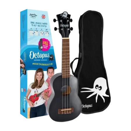 Ukulele Soprano Octopus UK205BKS Preto -Sanganxa.com
