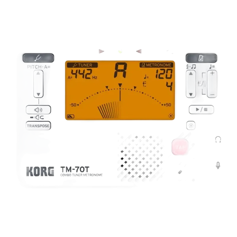 Combo de afinador de metrónomo Korg TM70T Branco - sanganxa.com