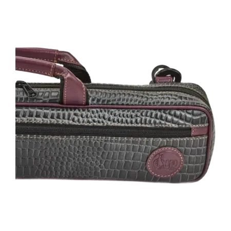 Funda para Estuche Flauta Gard 164BELKP piel cocodrilo negra burdeos -sanganxa.com