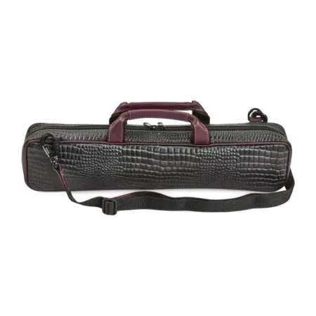 Funda para Estuche Flauta Gard 164BELKP piel cocodrilo negra burdeos -sanganxa.com