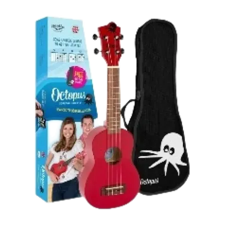 Ukulele Soprano Octopus UK205 RDS Vermelho -Sanganxa.com